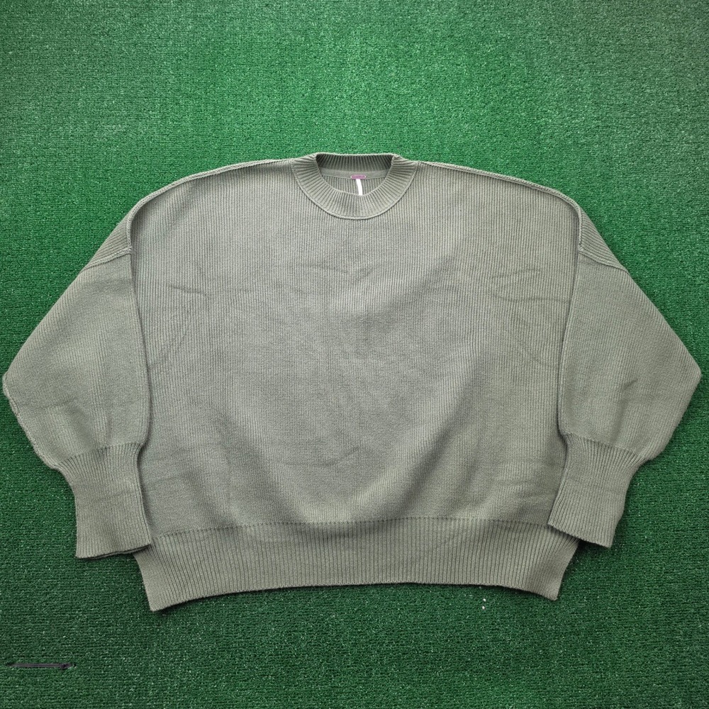 Free People Easy Street Oversized Ribbed Tunic Crewneck Sweater Womens Large